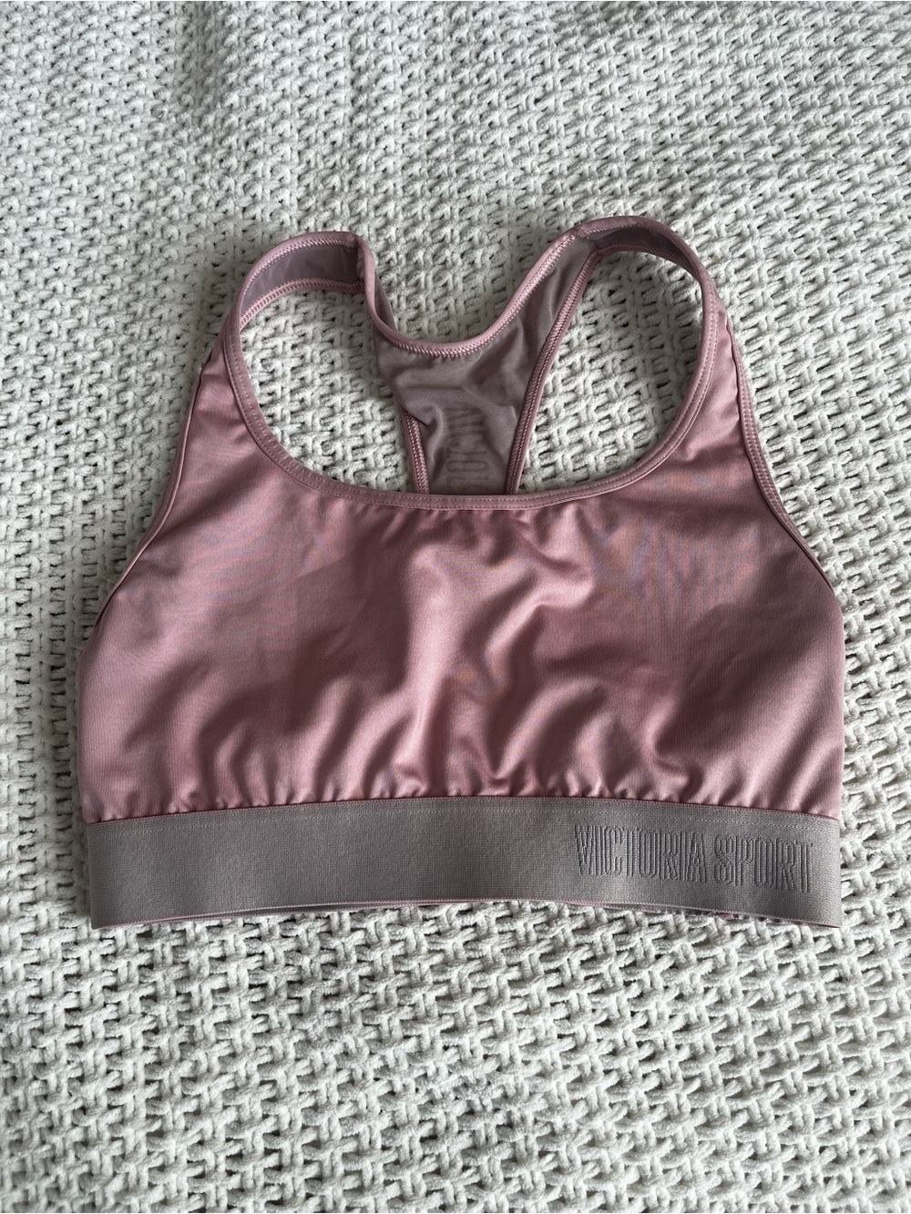 Victoria Sport Bra Pink Racerback Size Small Gym Yoga Pilates Active Semi Sheer
